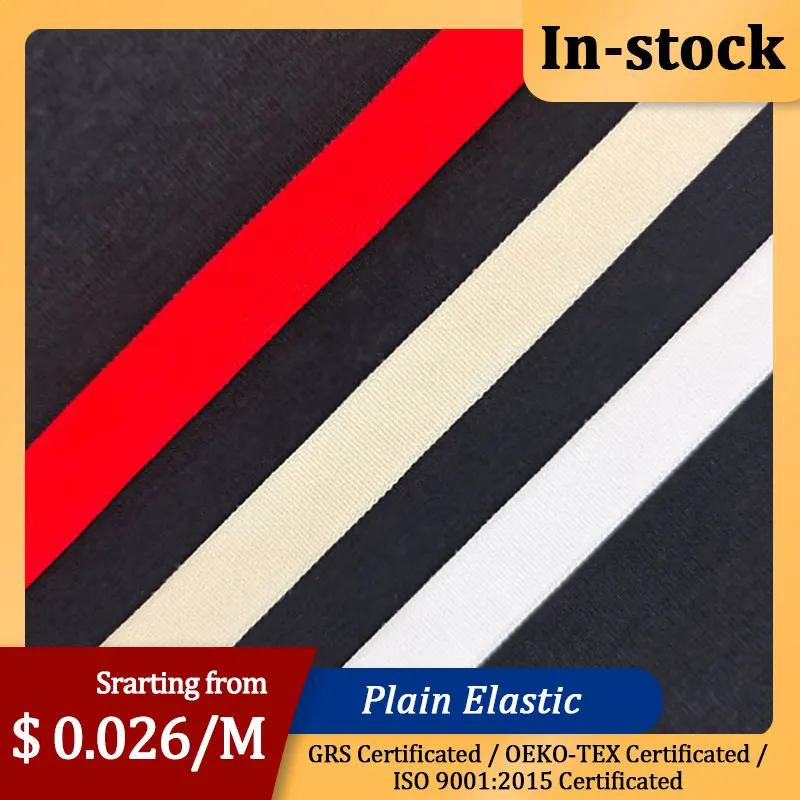 Plain Elastic Briefs With Stock Breathable Bias Binding Elastic Webbing Durable Tape For Sports Bra