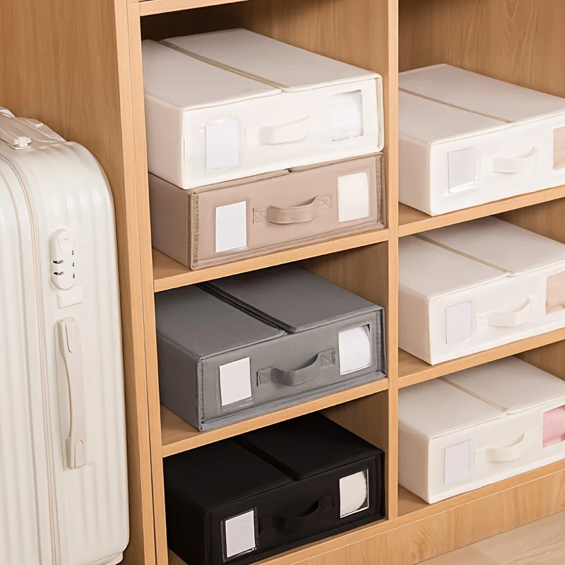 Customized Collapsible King Size Linen Fabric Bedding Bed Sheet Storage Cube Organizer For Closet