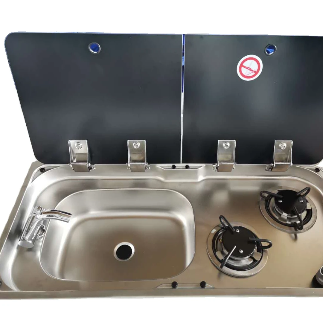 OUTDOORS CAMPING  gas stove with  sink  LPG cooker in  RV Boat Yacht Caravan motor home kitchen INCLUDING  TAP AND DRAINER 904
