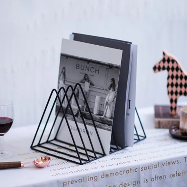 Simple Modern Geometry Magazine Shelf Office Study Storage Triangle File Shelf