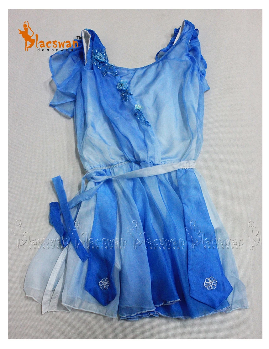 Fading Blue Chiffon Professional Talisman Variation Ballet Company Creations Custom Made Dance Costume