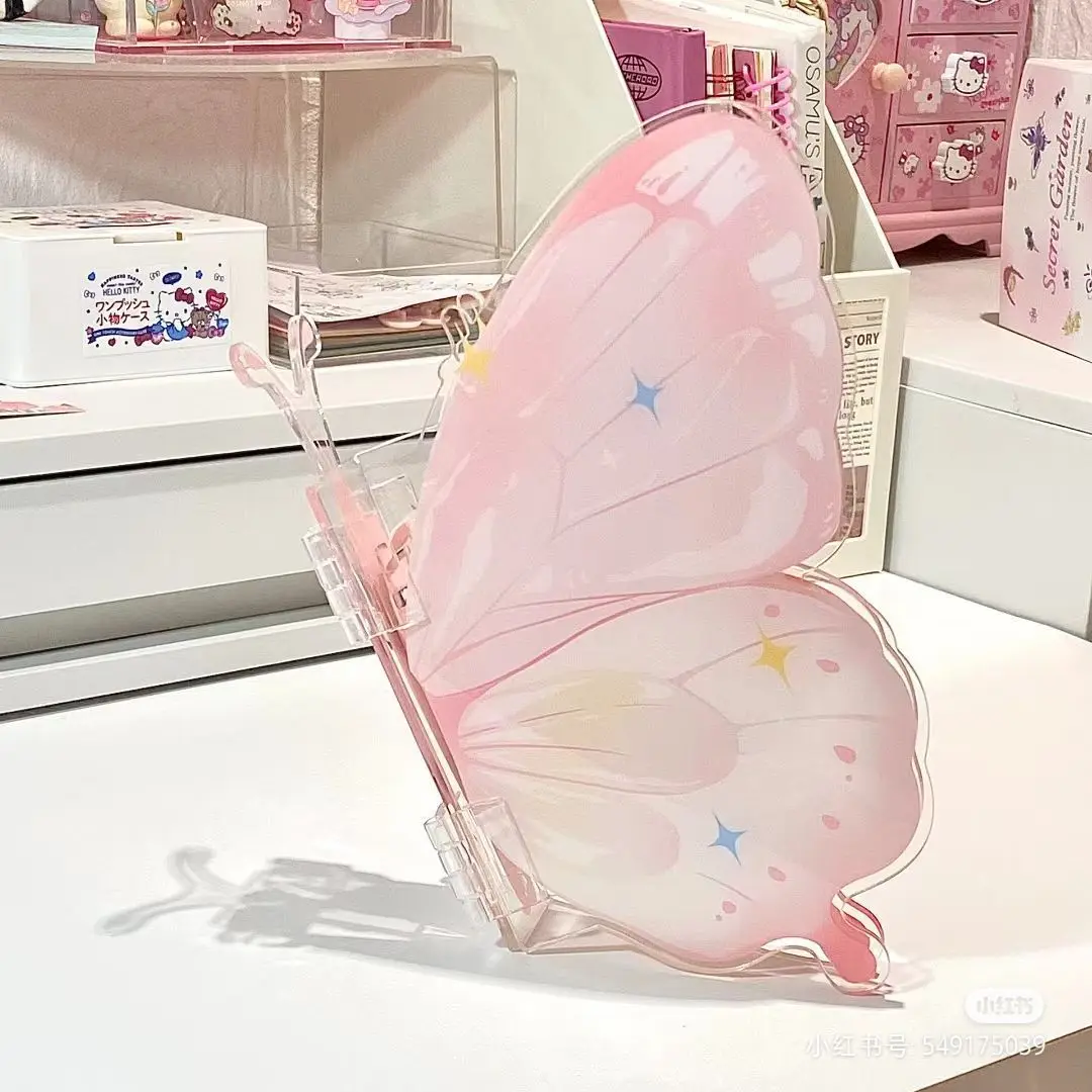 New Mini Butterfly 3 Rings Binder Cover Pocket Clear Pouch Picture Folder Loose-Leaf Binder Card Refill Sleeves Photo Album Page