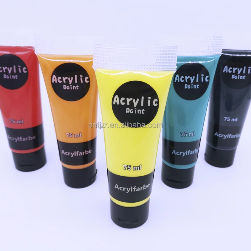 Artist Acrylic Paint Premium Quality 75ml 7 Colors Set Painting Art Toxic Packing Packaging Paper Package Origin Type High