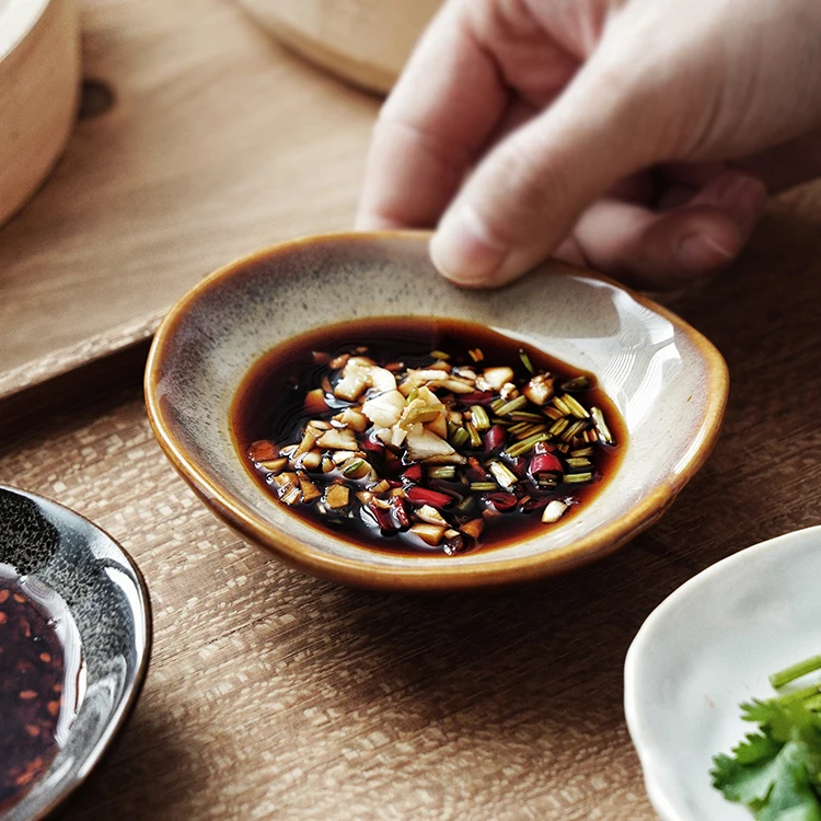 Rustic Ceramic Dipping Bowl Set Multi Color Dip Bowls Porcelain Small Handle Bowls For Sauce Dipping Condiment Side Dishes