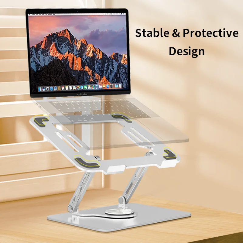 Customized 360 rotation folding laptop desktop holder aluminum alloy height adjustable laptop stand for tablet PC Macbook