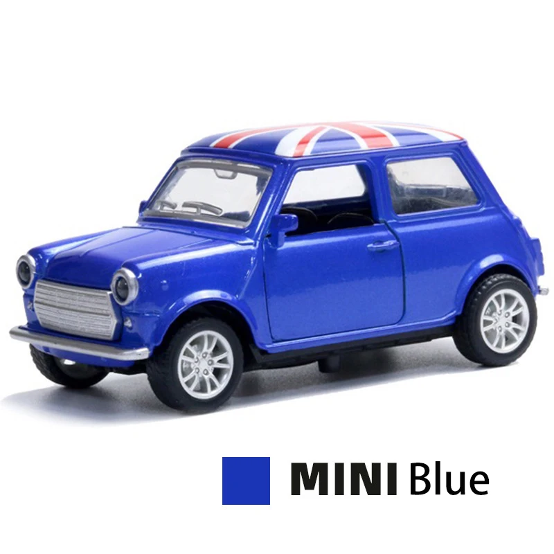 Wholesale alloy metal pull back open door toy car battery classic mini pocket car for boys girls