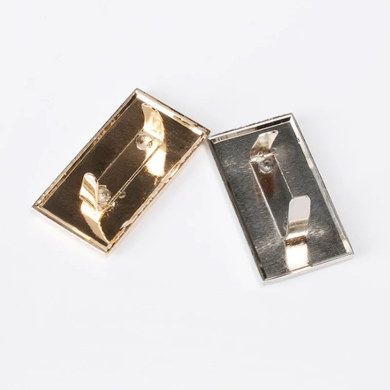 40*21 MM Rectangular Universal Metal Logo Labels Custom Laser Printing Handbag Metal Logos