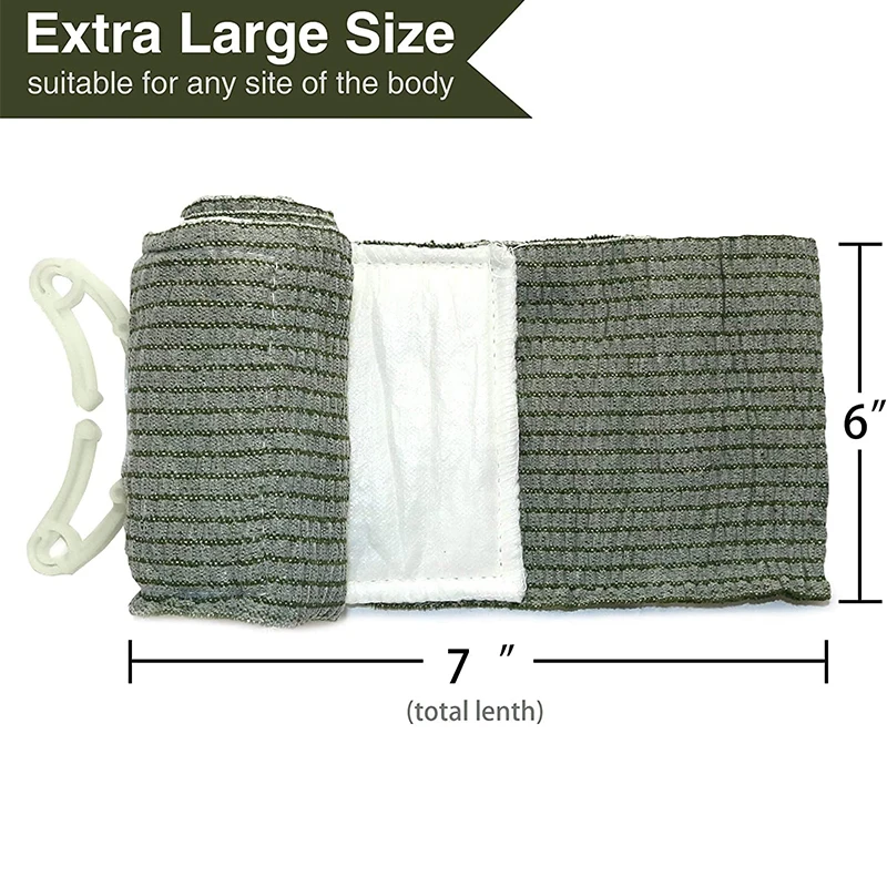 Tactical First Aid Trauma Wound Dressing Hemostatic Israeli Emergency Compression Bandage 6 Inch
