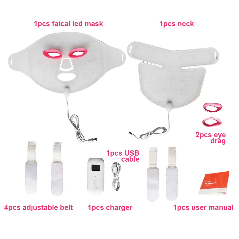 Ideartherapy skincare 7 Color LED Light Therapy mask Home Use massager Facial Mask Near-Infrared Silicone Led Mask