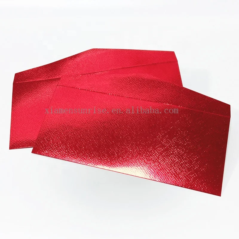 Customized wedding money envelope red textured paper luxury gift envelope with logo design