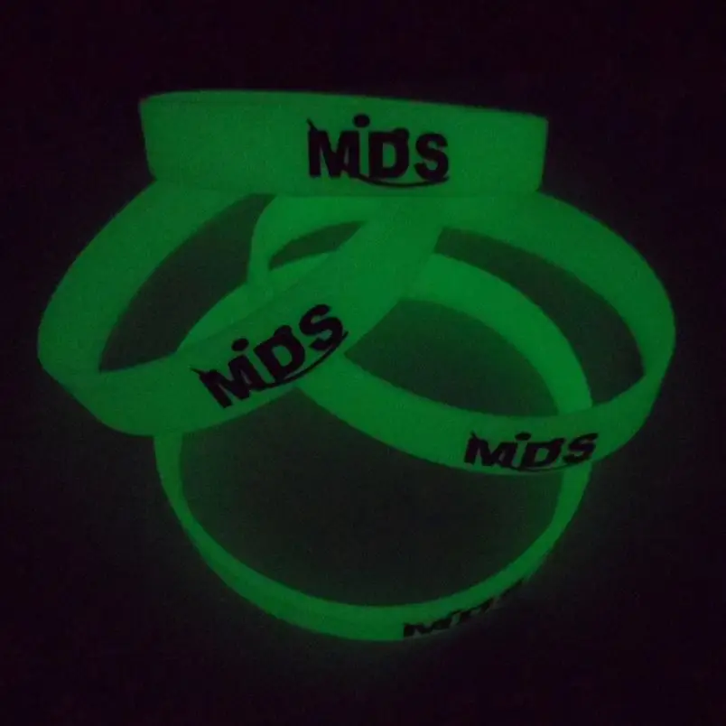 Glow Customized Hand Band Silicone Wristband Silicone Bracelets Glowing In The Dark Wrist Band