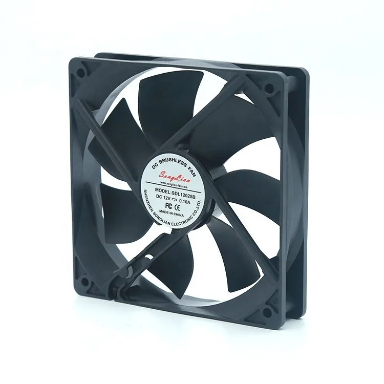 12025 12cm High Speed Big Air Volume 12V Axial Fan Refrigerator PWM Speed Control Customizable DC Cooling Fan with Terminal
