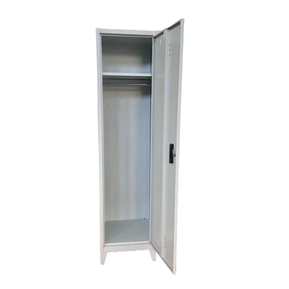 Steel Single Door Locker with Legs Employees Metal Storage Unit Locker Cabinet with Clothes Hanger Support Customization
