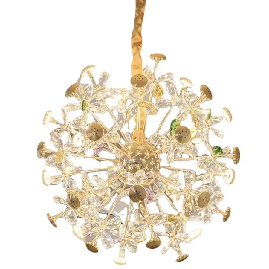 Chinese Dinning Room Gold New Led Indoor Nordic Luxury Style Cheap Nordic Pendant Lights Chandelier Modern K9 Crystal Chandelier