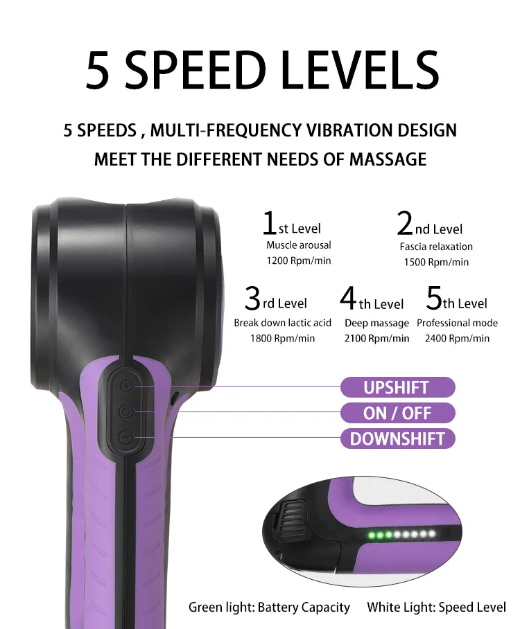 
Private Design 5 Speed Powerful Strength PRO Therapy Gun Vibration Body Muscle Deep Tissue Massager Gun for professional athlete 