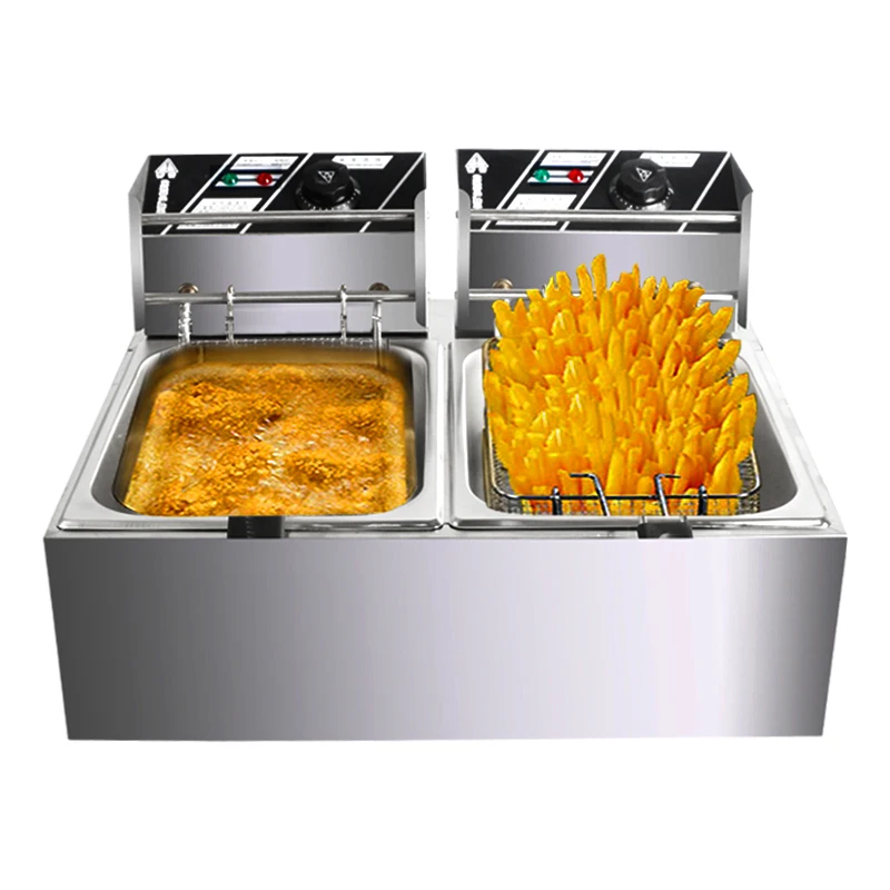 
Frying Pan Commercial Electric Fry Pan Single Cylinder Furnace Machine French Fries Chicken Chop Oil Cooking Kitchenware Tools 