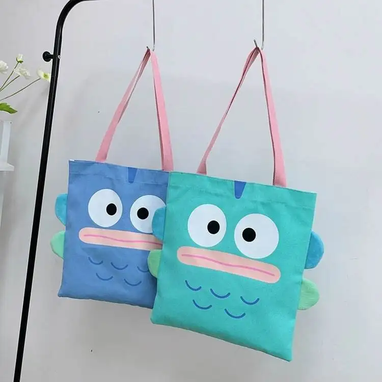 New Arrival kawaii anime Hangyodan fish Casual Large Capacity student gifts fish monster storage shoulder handbag canvas bag