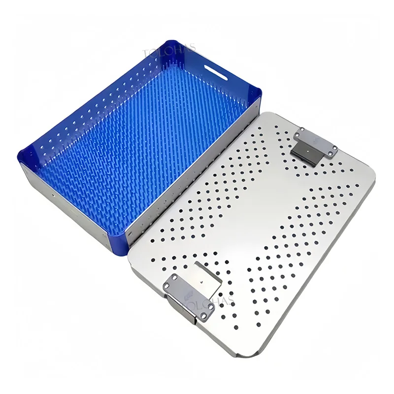 LHISL01 Surgical instrument trays dental ophthalmology tools container autoclave instruments sterilization box with silicone mat