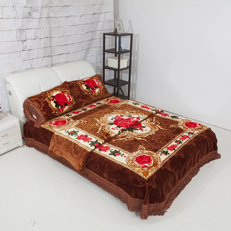 Wholesale Double Layer 2pli Korean Blanket Coperte Cobijas Psra Adulto 220 240 8kg Weight Kambal Blenket Set