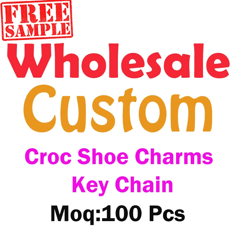 FREE SAMPLE Wholesale Pvc custom bracelet charms for croc shoes High quality custom croc charms logo custom shoe charm