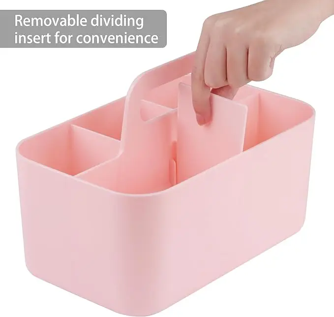 Multipurpose Caddy Organizer Plastic Caddy with Handle Stackable Desk Organizer for Stationery Office Supplies Organizer