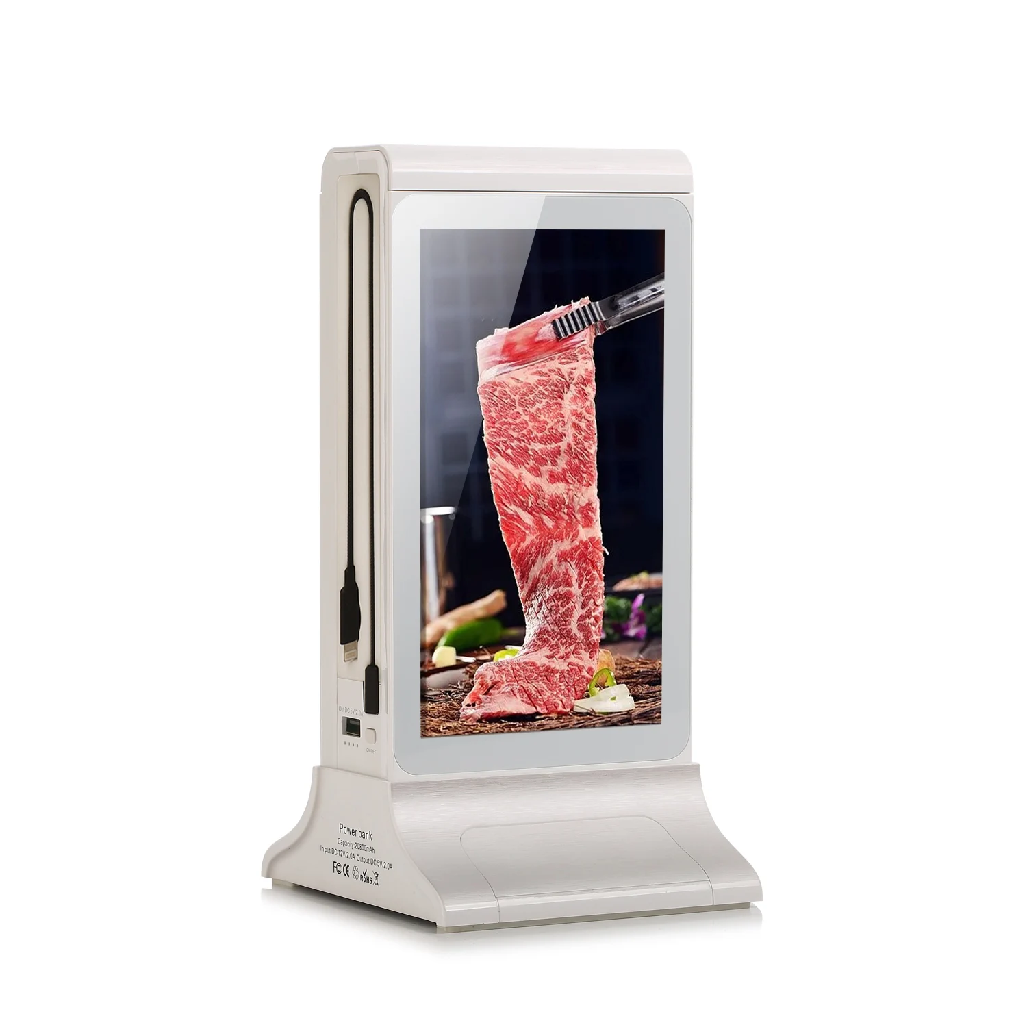 Wireless charger advertising display 7 inch android table top digital advertising display