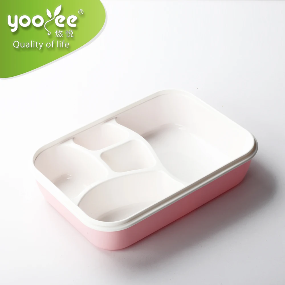 Food garde 5 compartments Hot Sale Cool Bulk  Lunch Boxes with lid for Adults with spoon