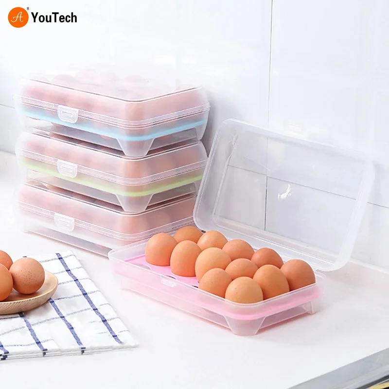 15 Grid Egg Storage Box Portable Egg Holder Container for Outdoor Camping Picnic Eggs Case Kitchen Supplies