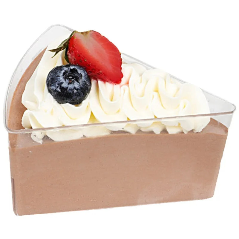 140 ml Disposable Triangular PS Cup for Mousse Pudding Jelly Tiramisu 6-inch Cake Plastic Cup Cake Holders