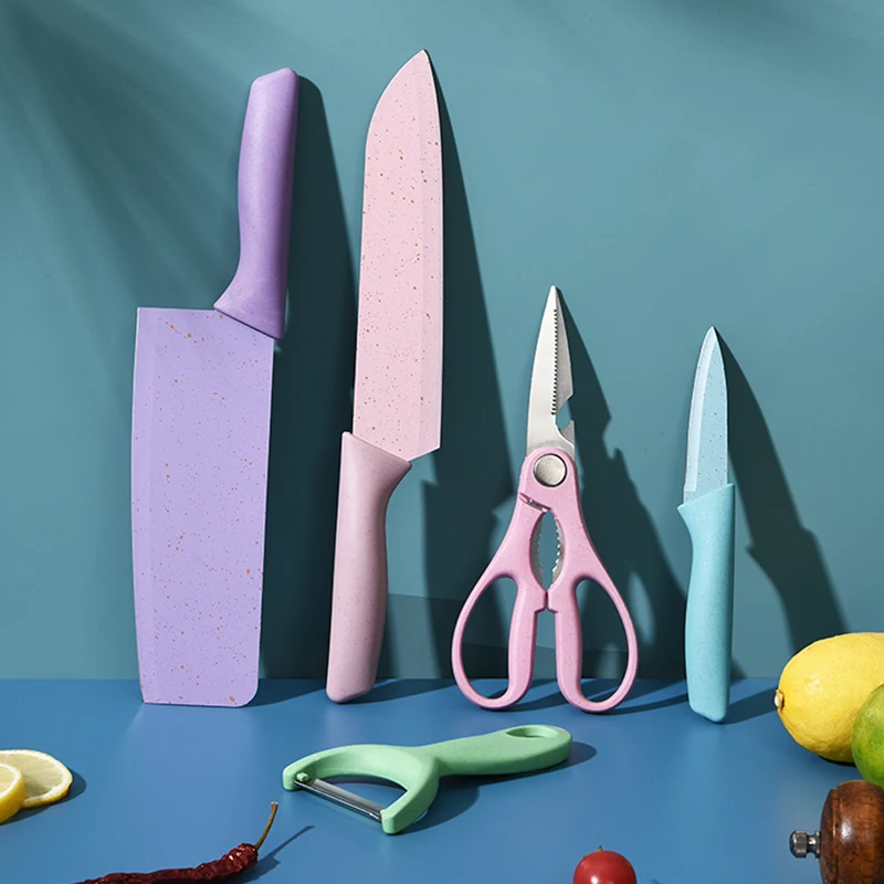 Colorful Series 5 Pcs Kitchen Knife Set Stainless Steel Chef Knives 3 Pcs Kitchen Knife Set With Gift Box