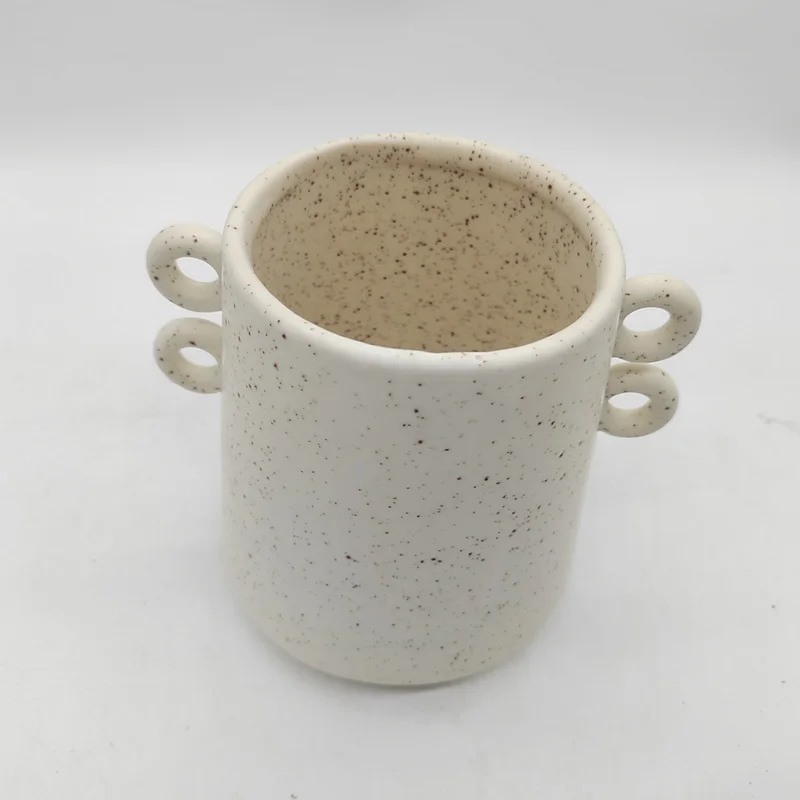 Wholesale modern hot sale 7' tall white Holds Water Compote Flower ceramic Pot bowl vase for wedding home decoration