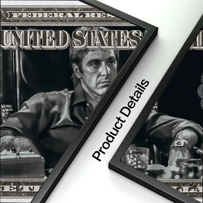 Home Decor Artwork Classic Movie Money Scarface Tony Montana Poster Dollar Pictures Prints Canvas Pop Money Art Wall Painting
