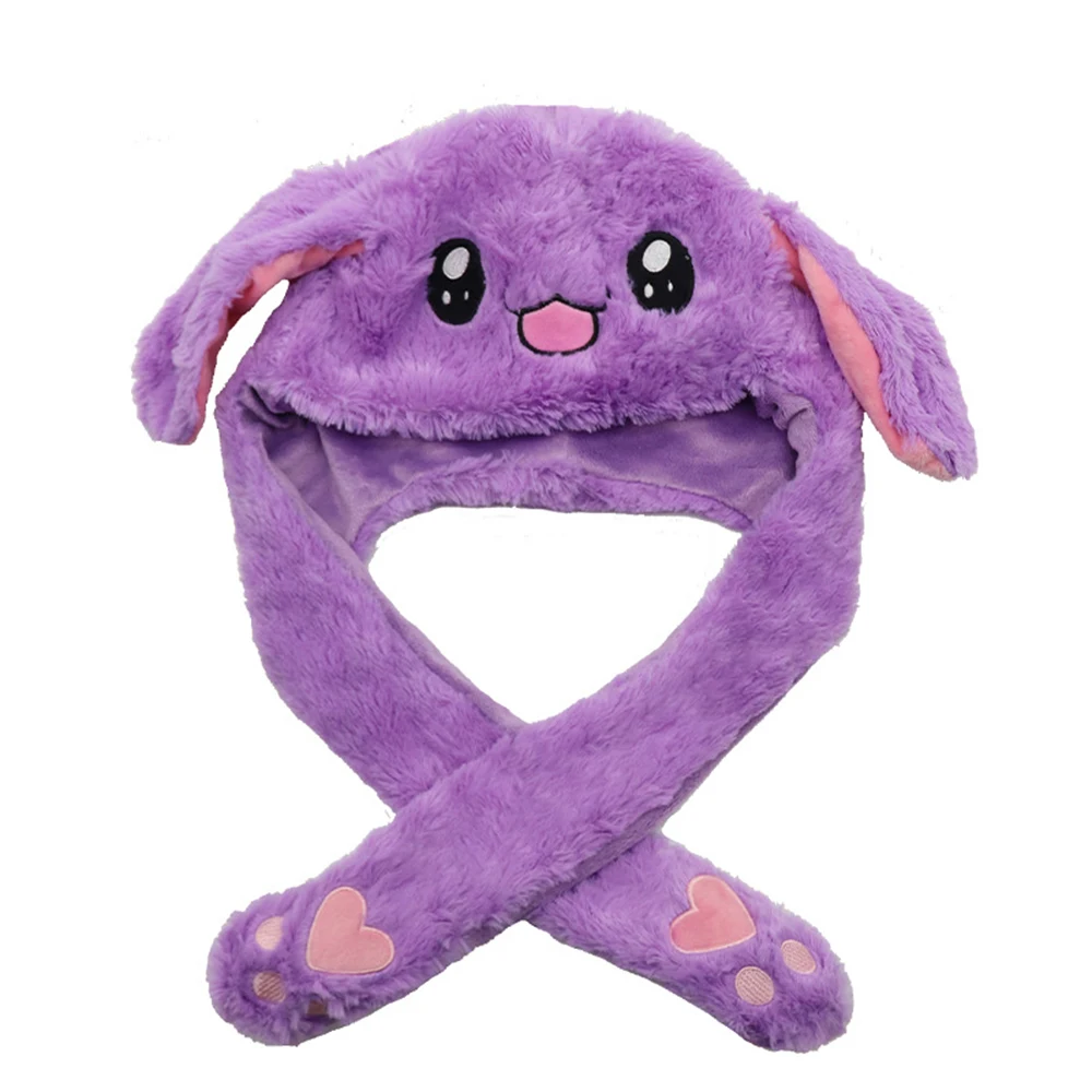 High Quality Animal Graphic Style Cute Winter Fleece Bunny Hat With Moving Ears For Kids Adults