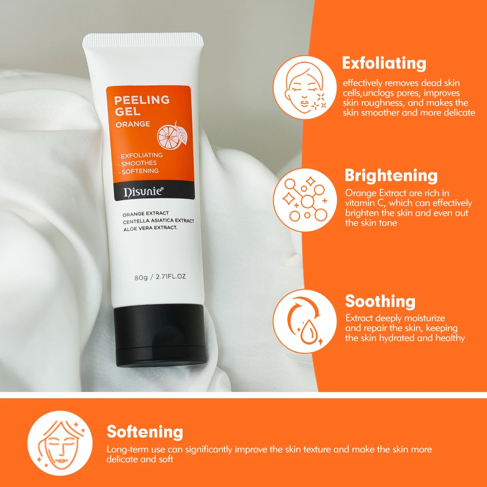 Disunie Orange Face Whitening Peeling Gel Centella Aloe Vera Exfoliating Removes Dead Skin Cells Soothing Facial Peeling Gel
