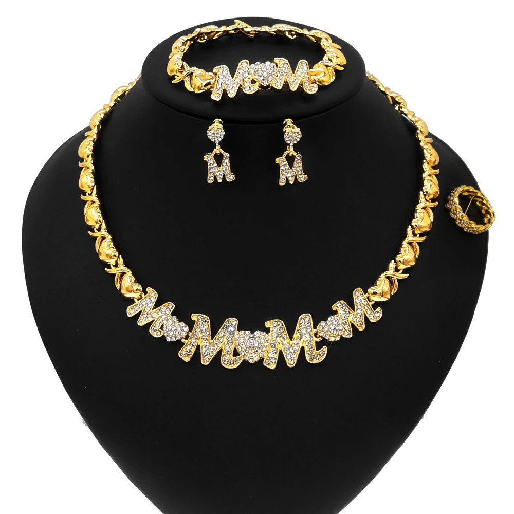 Hot Selling Gold Plated High Quality Love And Kiss Design Jewelry Set Mothers Day Gift Jewellery Women Costume Accessories Party
