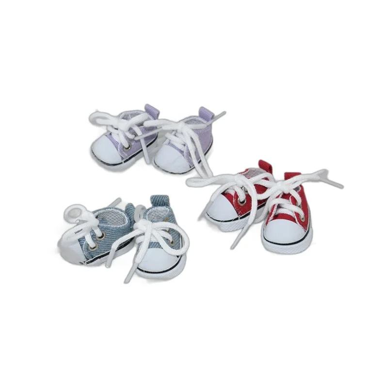 Wholesale Novelty Mini Cute 10CM Cotton Doll Shoes casual Canvas Shoes For 23cm doll