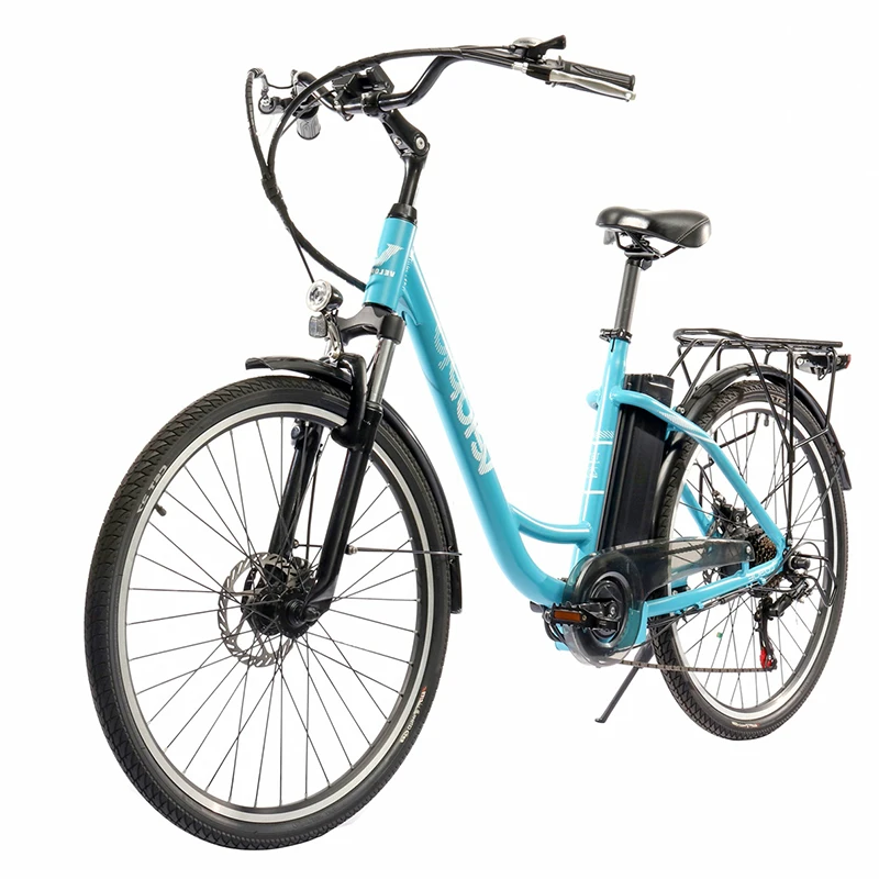 Shimano 7 Speed Electric City Bike Affordable E Bikes Alloy Electric Bicycle Lithium Power City Ebike
