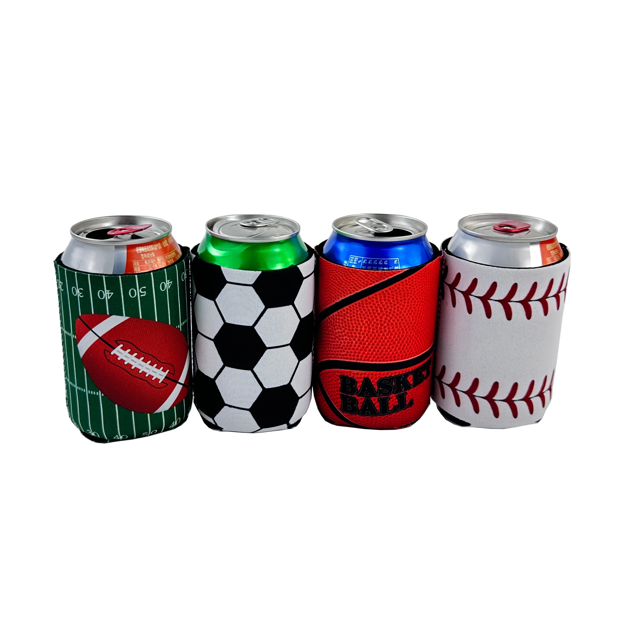 Неопреновый кулер для бутылок Koozies с сублимационной печатью 330 мл охладитель пива Бейсбольным мячом и баскетболом