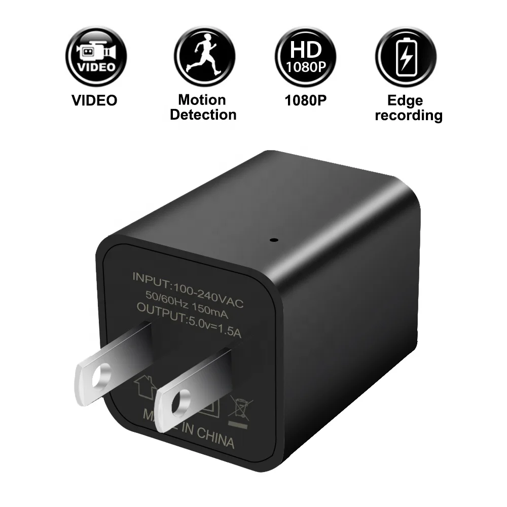 Best Buy Black Full HD 1080P Plug Socket Hidden Spy Video Camera Usb Wall Adaptor Charger Camera