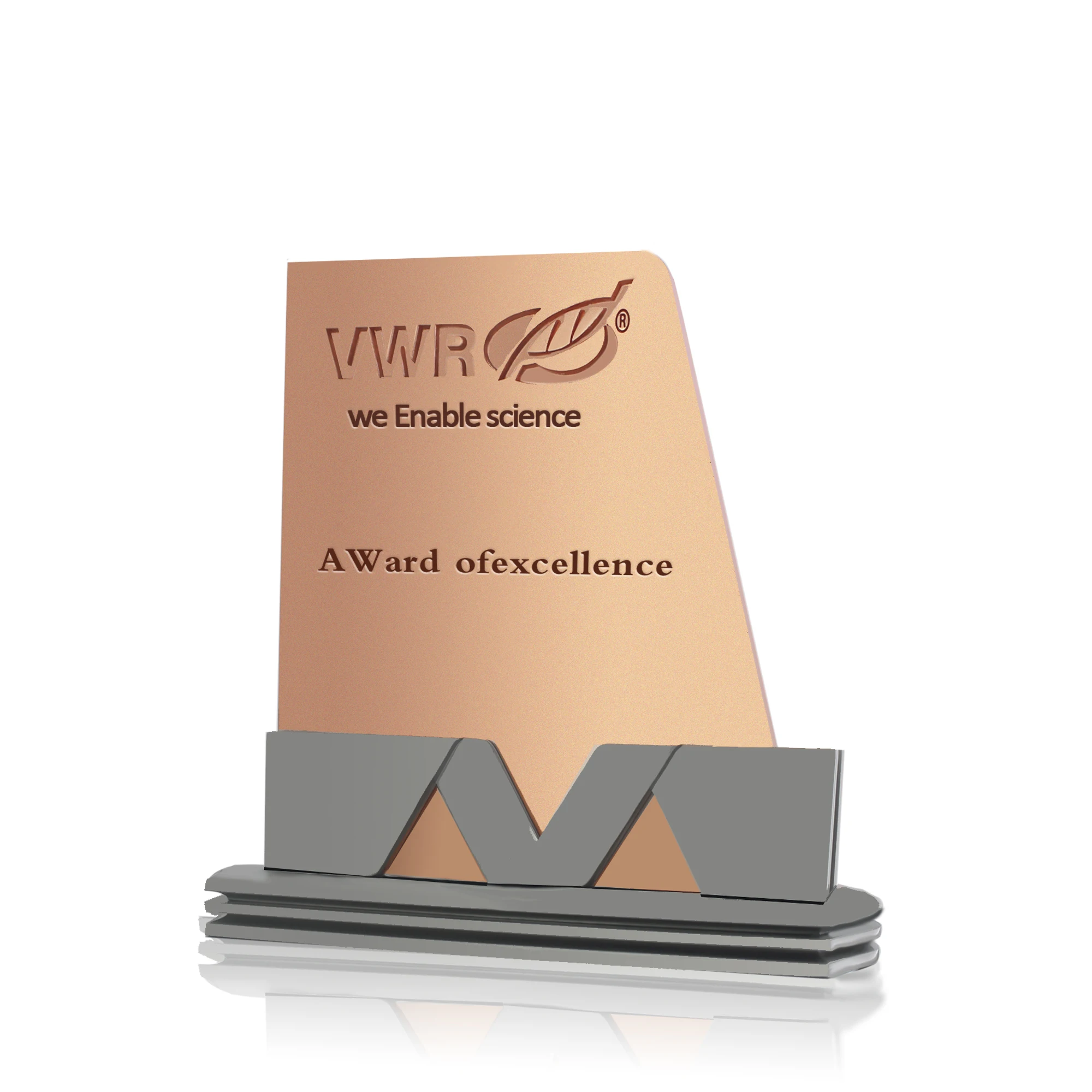 High Quality Plaques Awards Custom Award Plaque Logo Concave Metal Plate Trapezoid Trophy