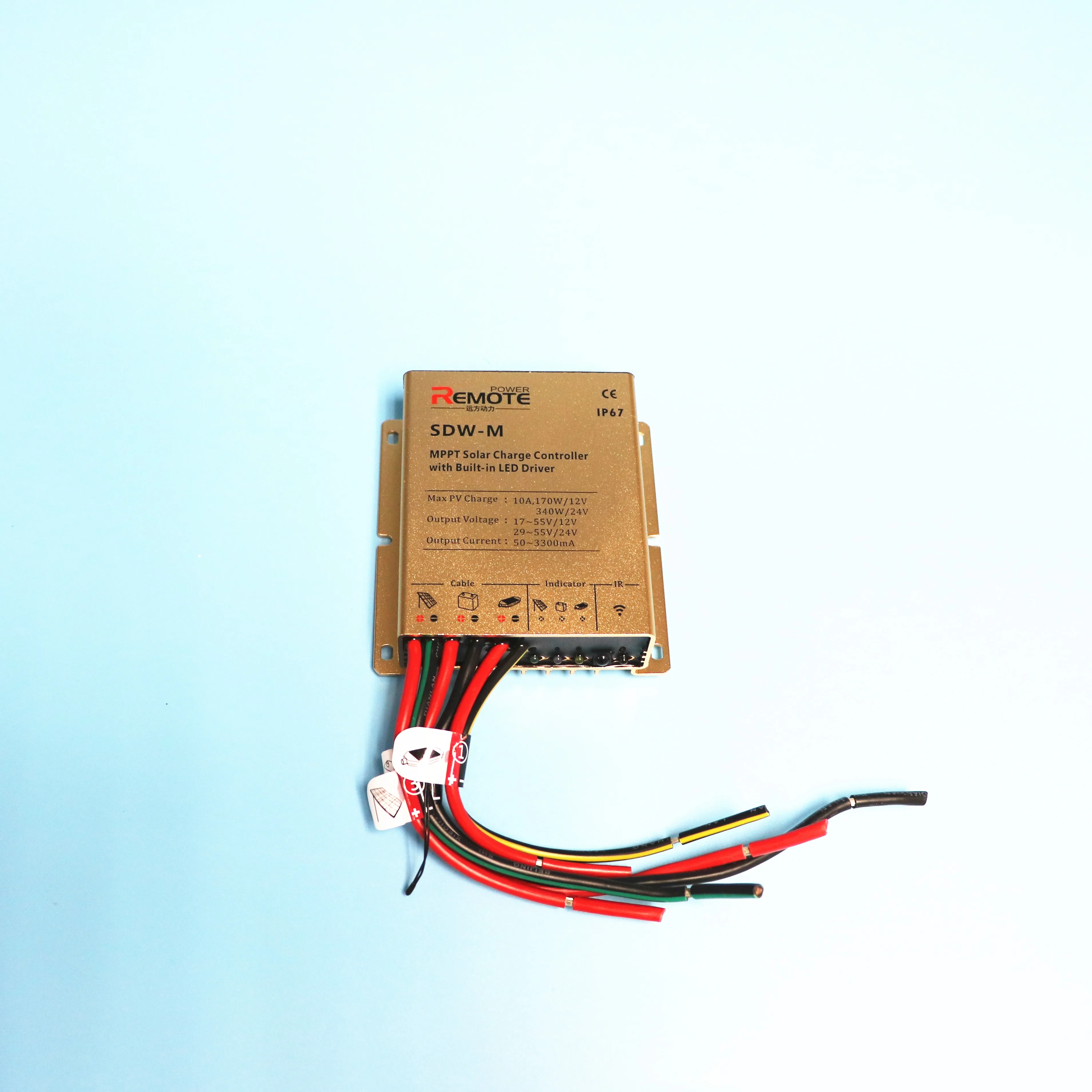 
auto intelligent manual MPPT wireless waterproof lithium solar charger controller for led street light 