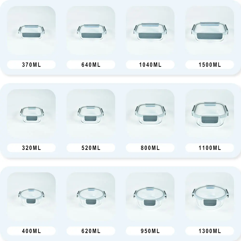 Easying carrying glass tritan food container kids rectangle food bento lunch box with locking lid