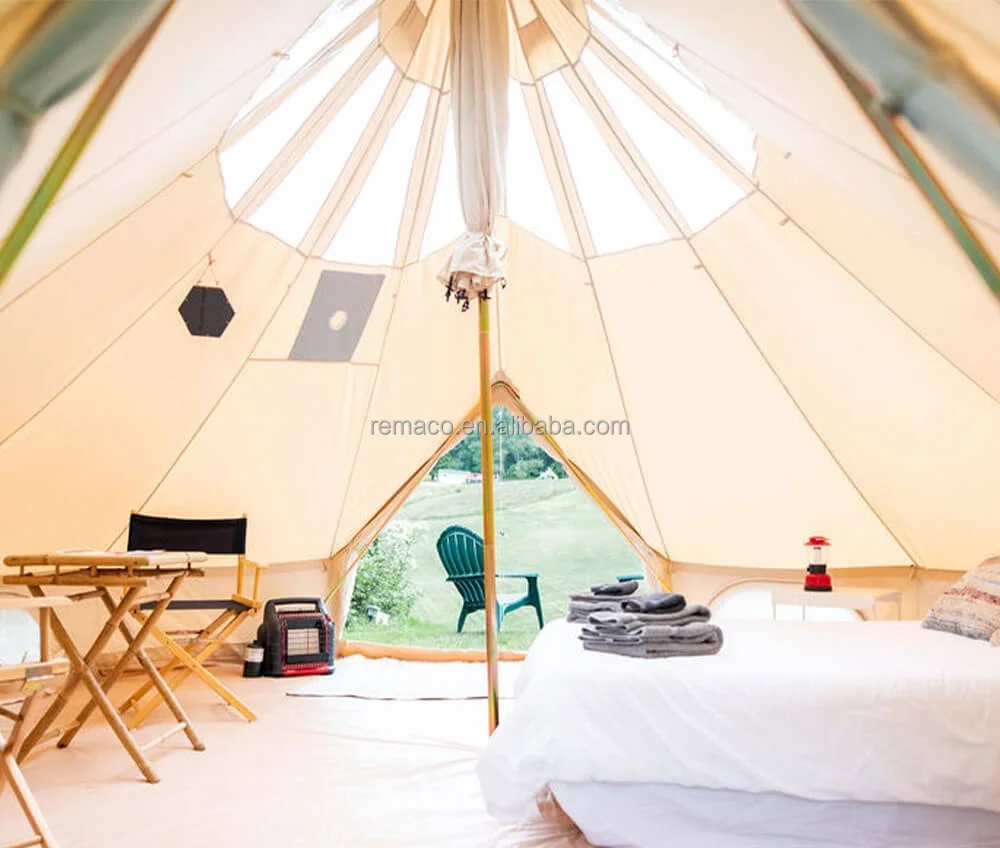 Remaco Outdoor Glamping Luxury Heavy Duty 4 Season Cotton Canvas Trap Extra Large 4m 6m 5m Luna Bell Tent