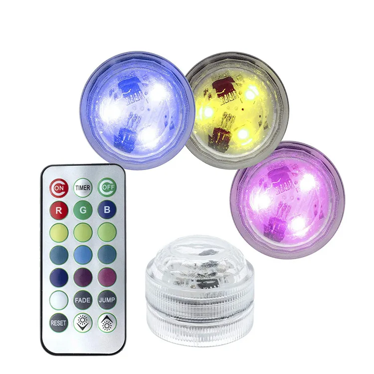 LED Diamond Knob Aquarium Lights Waterproof Fish Tank Decorations Timing Remote Control Dive Flashlight Style Aluminum Lamp Body
