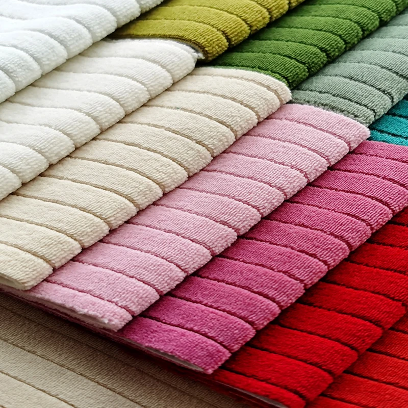 Comfortable Stripe Velvet Sofa Fabric Furniture Textile Material