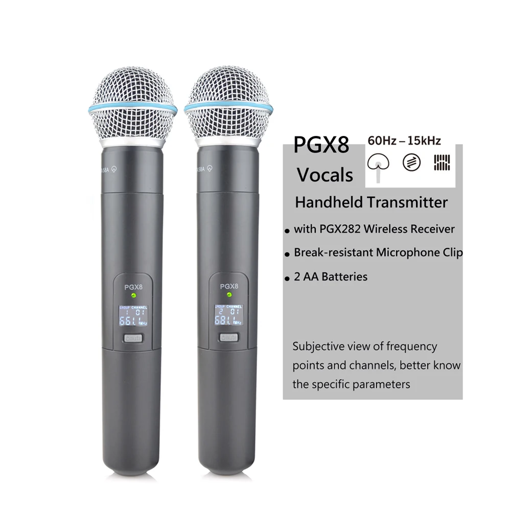 PGX282 PGX8 Professional Stage Microphone UHF Dual Microfon Dual Fixed Frequency Wireless Microphone System PGX282/BETA58A