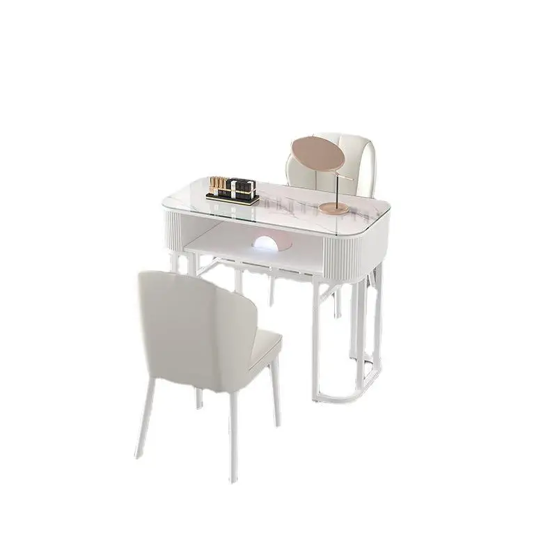 Light luxury one person double manicure table manicure Table and chairs set white simple economy nail salon table