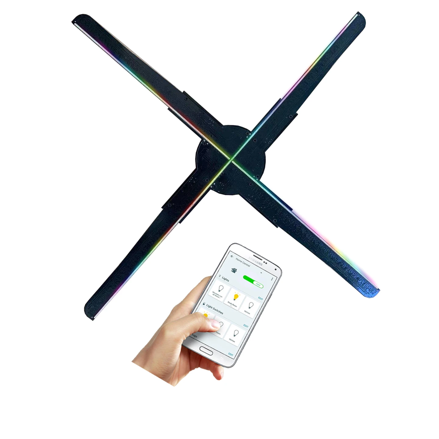 3D Hologram Fan,65cm 3D Hologram Projector Advertising Display with 700 Video Library and 574 LED fan 3d hologram projector