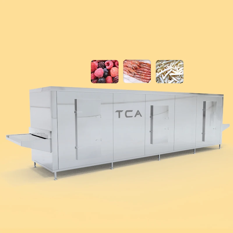 TCA высококачественный автоматический 100-3000 кг/ч туннельный быстрый морозильник freon iqf замораживающий туннель машина