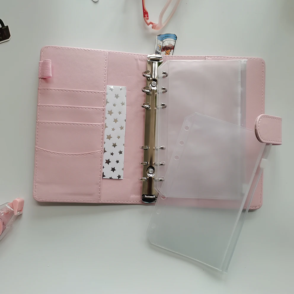 Multi-color PU Leather Planner Organizer With Zipper Bags Envelope Budget A6 Budget Envelopes Cash Envelope Budget System Binder